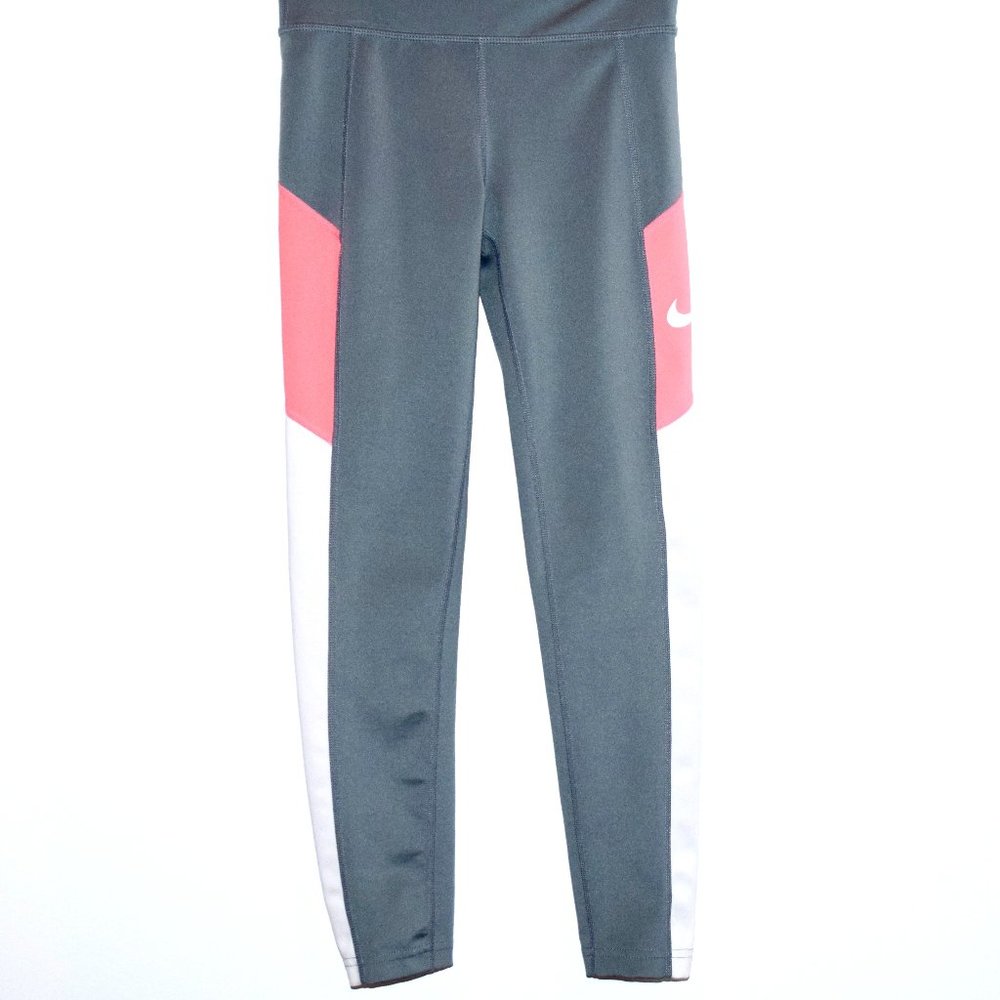 Girl's Nike Dri-Fit Trophy Training Gray Leggings - Size Medium 🌸 (Host Pick)